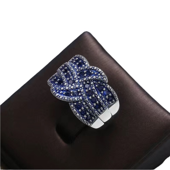 Blue Zircon Gemstone Sterling Silver Ring - Picture 4 of 5